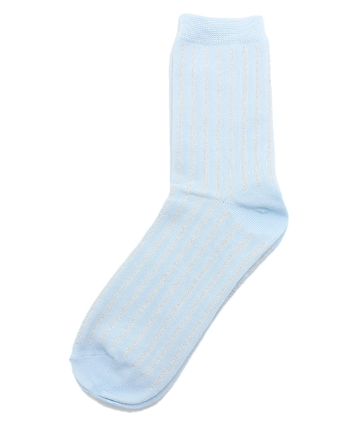 WEGO（ウィゴー）の「WEGO/キラキララインソックス（ソックス/靴下・レディース・ピンク/ホワイト/サックスブルー・FREE）」の3枚目の写真