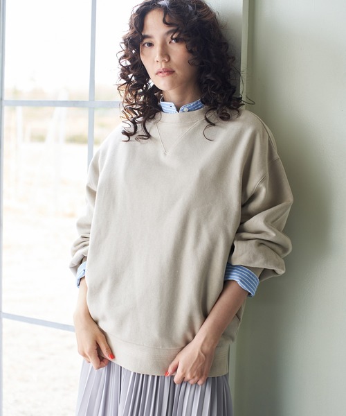 AMERICAN HOLIC（アメリカンホリック）の「スタンドカラーBIGシャツ【WEB限定】＊（シャツ/ブラウス・レディース・オフホワイト/ホワイト系その他7/ベージュ/ネイビー/サックスブルー/ブルー系その他7/ピンク/マルチ・M/L）」の21枚目の写真