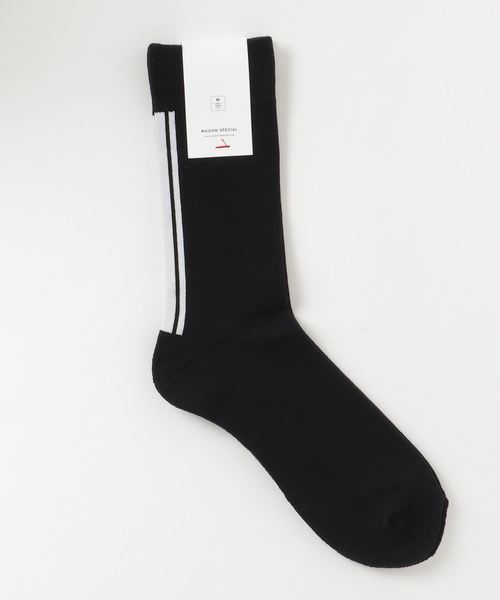 MAISON SPECIAL（メゾンスペシャル）の「バックラインパイルソックス 【MAISON SPECIAL/メゾンスペシャル】（ソックス/靴下・メンズ・ホワイト/ブラック/グレー・FREE）」の3枚目の写真