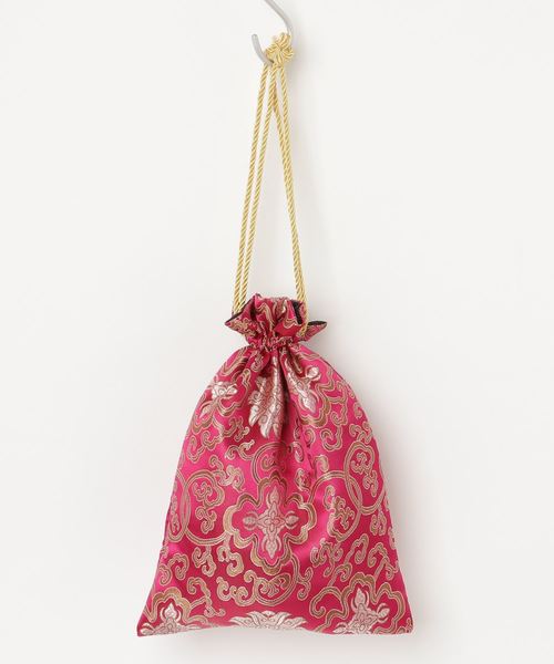 Aunt Marie's（アントマリーズ）の「ジャガード巾着チャイナバッグ/ AUNT MARIE'S（ハンドバッグ・レディース・ベージュ/パープル/ネイビー/ブラウン/レッド/カーキ/ピンク/イエロー/オレンジ/ブルー/グリーン・FREE）」の15枚目の写真