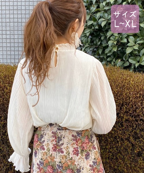 apres jour（アプレジュール）の「【大きいサイズ】プリーツシフォンハイネックブラウス【ZOZOTOWN限定アイテム】（シャツ/ブラウス・レディース・オフホワイト/アイボリー/ブラック・X-LARGE）」の19枚目の写真