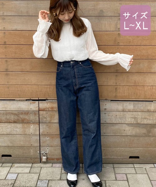 apres jour（アプレジュール）の「【大きいサイズ】プリーツシフォンハイネックブラウス【ZOZOTOWN限定アイテム】（シャツ/ブラウス・レディース・オフホワイト/アイボリー/ブラック・X-LARGE）」の6枚目の写真