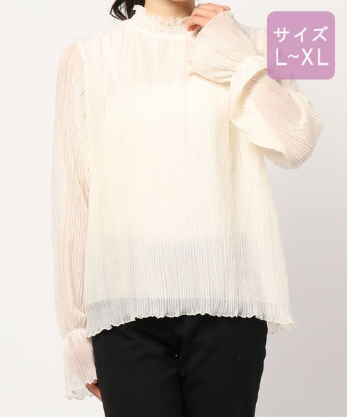 apres jour（アプレジュール）の「【大きいサイズ】プリーツシフォンハイネックブラウス【ZOZOTOWN限定アイテム】（シャツ/ブラウス・レディース・オフホワイト/アイボリー/ブラック・X-LARGE）」の13枚目の写真