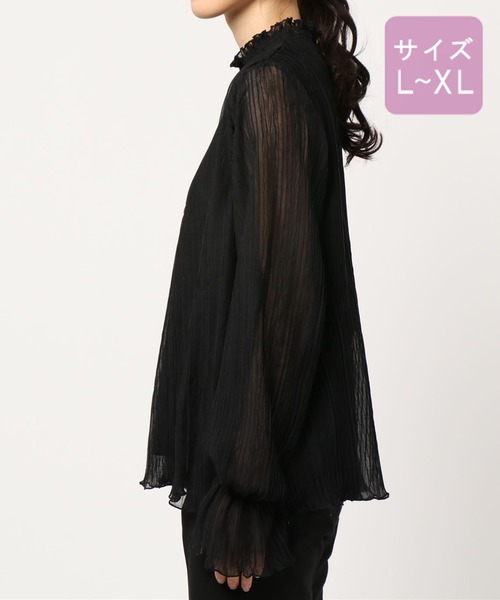 apres jour（アプレジュール）の「【大きいサイズ】プリーツシフォンハイネックブラウス【ZOZOTOWN限定アイテム】（シャツ/ブラウス・レディース・オフホワイト/アイボリー/ブラック・X-LARGE）」の14枚目の写真