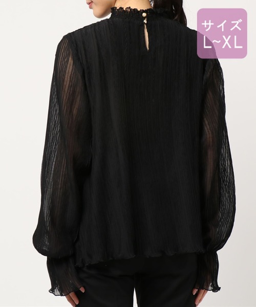 apres jour（アプレジュール）の「【大きいサイズ】プリーツシフォンハイネックブラウス【ZOZOTOWN限定アイテム】（シャツ/ブラウス・レディース・オフホワイト/アイボリー/ブラック・X-LARGE）」の15枚目の写真