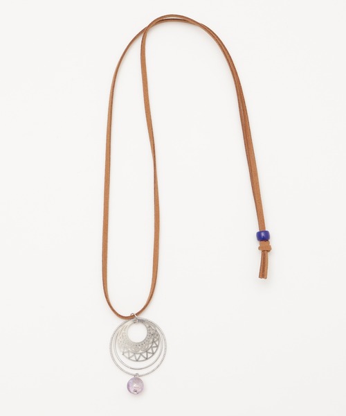 チャイハネ（チャイハネ）の「【チャイハネ】蓄光ほたる玉ラウンドフレームネックレス（ネックレス・レディース・パープル/オレンジ/ブルー/グリーン・FREE）」の4枚目の写真