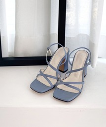 クロスストラップ バンディング　ヒール　サンダル