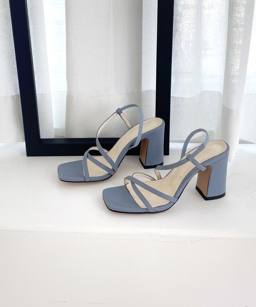 by muni:r（バイ ムニール）の「クロスストラップ バンディング　ヒール　サンダル（サンダル・レディース・ホワイト/ブラック/ブルー・23.0cm/24.0cm/25.0cm/23.5cm/22.5cm/24.5cm）」の10枚目の写真