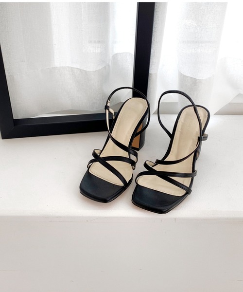 by muni:r（バイ ムニール）の「クロスストラップ バンディング　ヒール　サンダル（サンダル・レディース・ホワイト/ブラック/ブルー・23.0cm/24.0cm/25.0cm/23.5cm/22.5cm/24.5cm）」の12枚目の写真