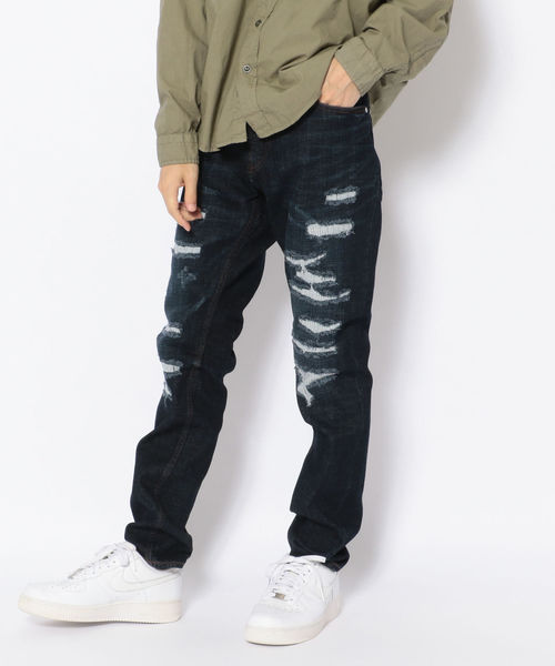 Type Blue タイプブルー ダメージスキニージーンズ Damage Skinny Jeans デニムパンツ Avirex アヴィレックス のファッション通販 Zozotown