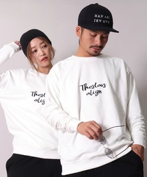 BAYBLO | 【ユニセックス】ペイズリー柄 フェイクスエード ビッグシルエット スウェット プルオーバー/トレーナー(KU)(スウェット)
