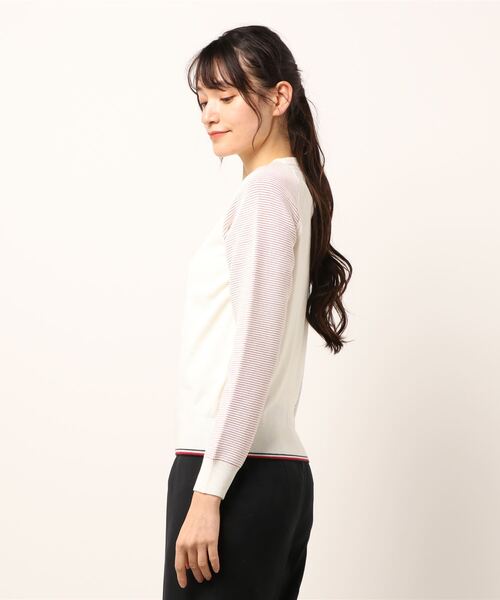 TOMMY HILFIGER GOLF（トミー ヒルフィガー ゴルフ）の「[トミー ヒルフィガー ゴルフ] レディース スポーティー クルーネックニット　（ニット/セーター・レディース・ホワイト/ブラック・LL/S）」の3枚目の写真