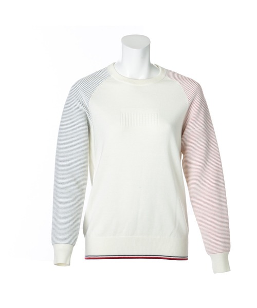 TOMMY HILFIGER GOLF（トミー ヒルフィガー ゴルフ）の「[トミー ヒルフィガー ゴルフ] レディース スポーティー クルーネックニット　（ニット/セーター・レディース・ホワイト/ブラック・LL/S）」の5枚目の写真
