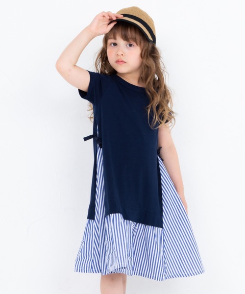 Apartment ワンダーアパートメント のファッション 90 150 30 天竺ストライプ切り替えワンピース ワンピース Wonder ワンピース Wonder