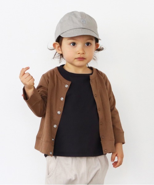 quoti use fith（クゥオティ　ユース　フィス）の「天竺 長袖 カーディガン（カーディガン/ボレロ・キッズ・ミント/ブラウン/ブラック・80/90/130/100/110/120）」の3枚目の写真