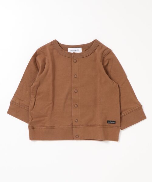 quoti use fith（クゥオティ　ユース　フィス）の「天竺 長袖 カーディガン（カーディガン/ボレロ・キッズ・ミント/ブラウン/ブラック・80/90/130/100/110/120）」の6枚目の写真