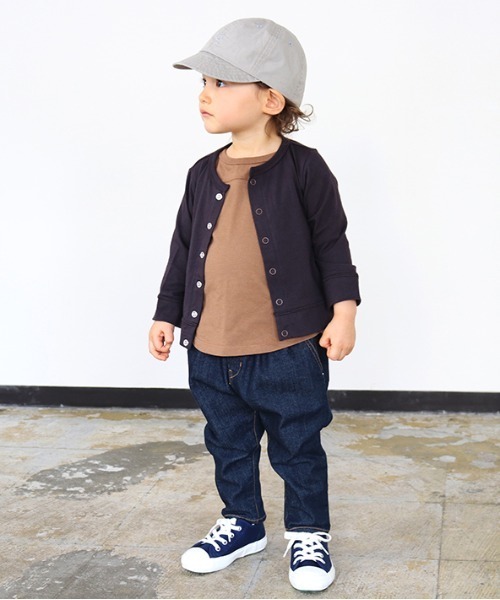 quoti use fith（クゥオティ　ユース　フィス）の「天竺 長袖 カーディガン（カーディガン/ボレロ・キッズ・ミント/ブラウン/ブラック・80/90/130/100/110/120）」の8枚目の写真