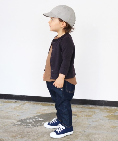 quoti use fith（クゥオティ　ユース　フィス）の「天竺 長袖 カーディガン（カーディガン/ボレロ・キッズ・ミント/ブラウン/ブラック・80/90/130/100/110/120）」の9枚目の写真