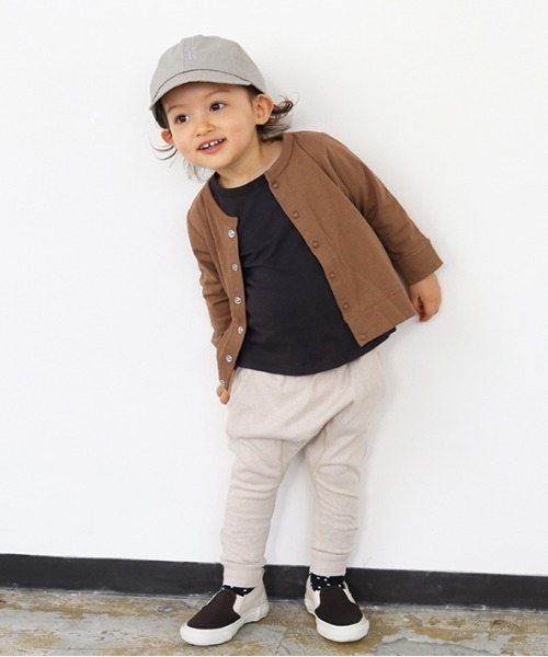 quoti use fith（クゥオティ　ユース　フィス）の「天竺 長袖 カーディガン（カーディガン/ボレロ・キッズ・ミント/ブラウン/ブラック・80/90/130/100/110/120）」の12枚目の写真