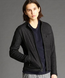 MONSIEUR NICOLE | デニムジャージライダースブルゾン(ライダースジャケット)