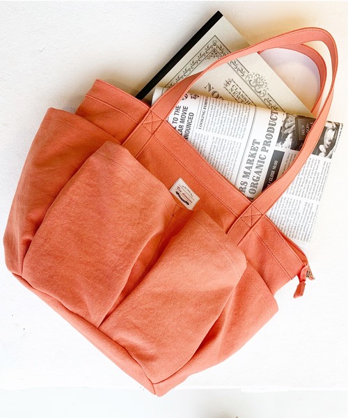 Via Demizon ビアデミゾン 洗えるバッグ ポケットたくさんキャンバスa4トートバッグ トートバッグ Via Demizon ビアデミゾン のファッション通販 Zozotown