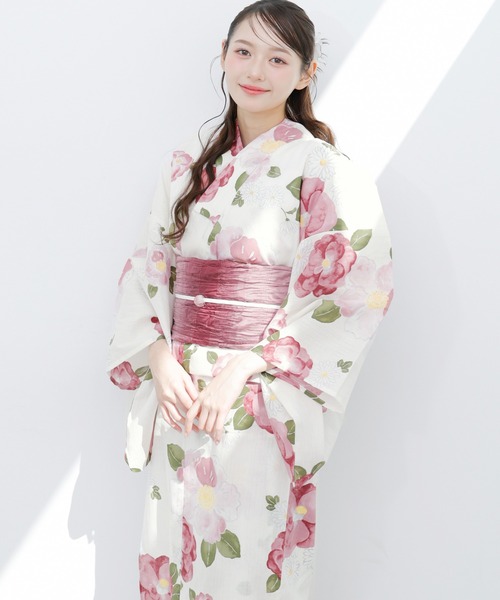 1人で着られる浴衣5点セット 和歌山染工日本染め（ゆかた・しわへこ帯