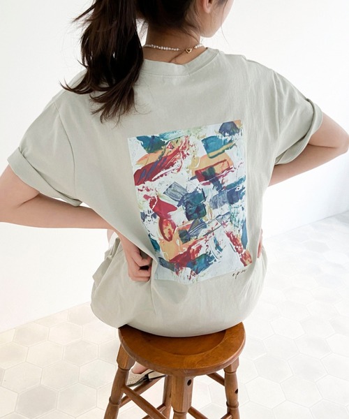 EPIMI E'PIMMY（エピミエピミー）の「【ユニセックス】ニュアンスアートT（Tシャツ/カットソー・レディース・ホワイト/ブラック/オフホワイト/ミント・MEDIUM）」の4枚目の写真