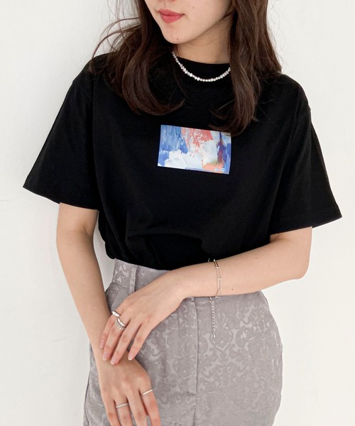 EPIMI E'PIMMY（エピミエピミー）の「【ユニセックス】ニュアンスアートT（Tシャツ/カットソー・レディース・ホワイト/ブラック/オフホワイト/ミント・MEDIUM）」の3枚目の写真