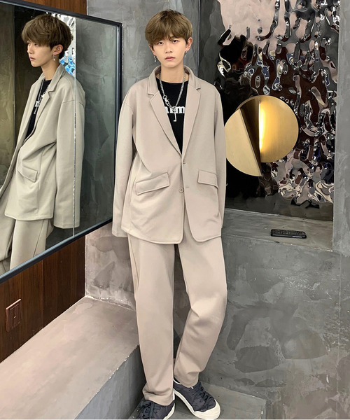 neos（ネオス）の「【neos -addictive design-】ルーズシルエット ポンチ スウェット セットアップ（セットアップ・メンズ・アッシュ/ブルーグレー/グレー/ネイビー/ベージュ/ブラウン/チャコールグレー/ブラック・LARGE/X-LARGE/MEDIUM）」の7枚目の写真