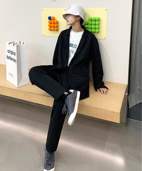 neos（ネオス）の「【neos -addictive design-】ルーズシルエット ポンチ スウェット セットアップ（セットアップ・メンズ・アッシュ/ブルーグレー/グレー/ネイビー/ベージュ/ブラウン/チャコールグレー/ブラック・LARGE/X-LARGE/MEDIUM）」の2枚目の写真