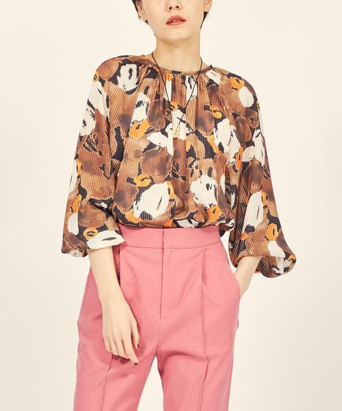 BRACTMENT(ブラクトメント)の「『BRACTMENT(ブラクトメント)』 BM 2WAYラグラン プリントブラウス(シャツ/ブラウス・レディース・ケリー/ダークブラウン・FREE)」の1枚目の写真