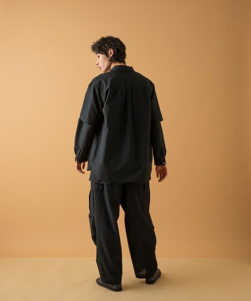 ADAM ET ROPE'（アダムエロペ）の「【吸水速乾/超軽量】ルーズテーパード カーゴパンツ/セットアップ対応（カーゴパンツ・メンズ・ブラック・S/M/L/XL/XS）」の8枚目の写真