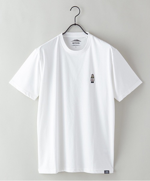 OUTDOOR PRODUCTS（アウトドアプロダクツ）の「【OUTDOOR PRODUCTS】ドライ機能付き（速乾機能）ＣＡＭＰモチーフワンポイント刺繍ビッグシルエットＴシャツ（Tシャツ/カットソー・メンズ・ホワイト/チャコールグレー/ブラック/ベージュ/オフホワイト/アイボリー/ピンク/ライトピンク/ブルー系その他・MEDIUM/LARGE/X-LARGE）」の7枚目の写真