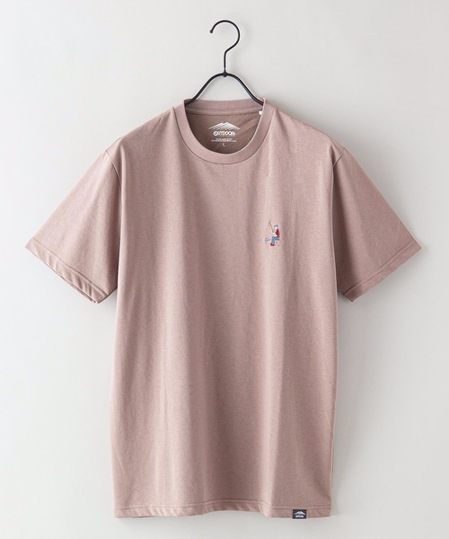 OUTDOOR PRODUCTS（アウトドアプロダクツ）の「【OUTDOOR PRODUCTS】ドライ機能付き（速乾機能）ＣＡＭＰモチーフワンポイント刺繍ビッグシルエットＴシャツ（Tシャツ/カットソー・メンズ・ホワイト/チャコールグレー/ブラック/ベージュ/オフホワイト/アイボリー/ピンク/ライトピンク/ブルー系その他・MEDIUM/LARGE/X-LARGE）」の6枚目の写真