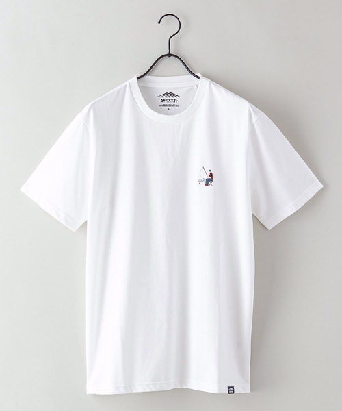 OUTDOOR PRODUCTS（アウトドアプロダクツ）の「【OUTDOOR PRODUCTS】ドライ機能付き（速乾機能）ＣＡＭＰモチーフワンポイント刺繍ビッグシルエットＴシャツ（Tシャツ/カットソー・メンズ・ホワイト/チャコールグレー/ブラック/ベージュ/オフホワイト/アイボリー/ピンク/ライトピンク/ブルー系その他・MEDIUM/LARGE/X-LARGE）」の3枚目の写真