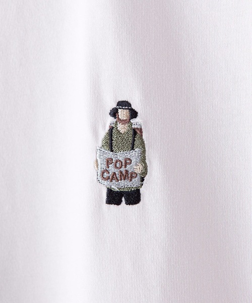 OUTDOOR PRODUCTS（アウトドアプロダクツ）の「【OUTDOOR PRODUCTS】ドライ機能付き（速乾機能）ＣＡＭＰモチーフワンポイント刺繍ビッグシルエットＴシャツ（Tシャツ/カットソー・メンズ・ホワイト/チャコールグレー/ブラック/ベージュ/オフホワイト/アイボリー/ピンク/ライトピンク/ブルー系その他・MEDIUM/LARGE/X-LARGE）」の19枚目の写真