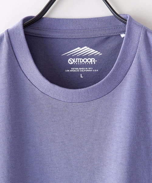 OUTDOOR PRODUCTS（アウトドアプロダクツ）の「【OUTDOOR PRODUCTS】ドライ機能付き（速乾機能）ＣＡＭＰモチーフワンポイント刺繍ビッグシルエットＴシャツ（Tシャツ/カットソー・メンズ・ホワイト/チャコールグレー/ブラック/ベージュ/オフホワイト/アイボリー/ピンク/ライトピンク/ブルー系その他・MEDIUM/LARGE/X-LARGE）」の10枚目の写真