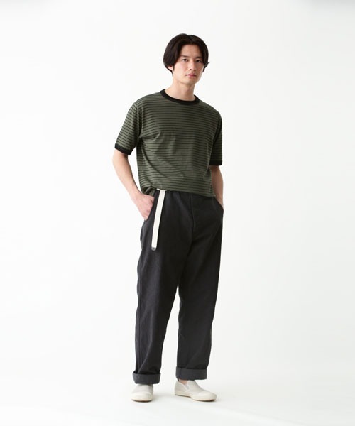 MHL.（エムエイチエル）の「COTTON LINEN STRIPE JERSEY（Tシャツ/カットソー・メンズ・ベージュ/カーキ・LARGE/MEDIUM）」の8枚目の写真
