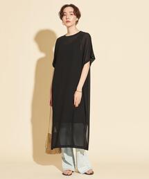 BEAUTY&YOUTH UNITED ARROWS | BY∴ シフォンドルマンスリーブワンピース -ウォッシャブル-(ワンピース)