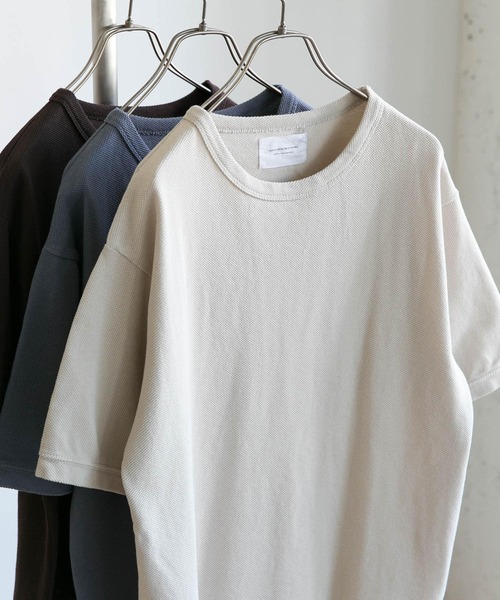 URBAN RESEARCH DOORS（アーバンリサーチドアーズ）の「鹿の子ショートスリーブTシャツ（Tシャツ/カットソー・メンズ・ブラウン/ブルー系その他/ベージュ・38/40）」の2枚目の写真