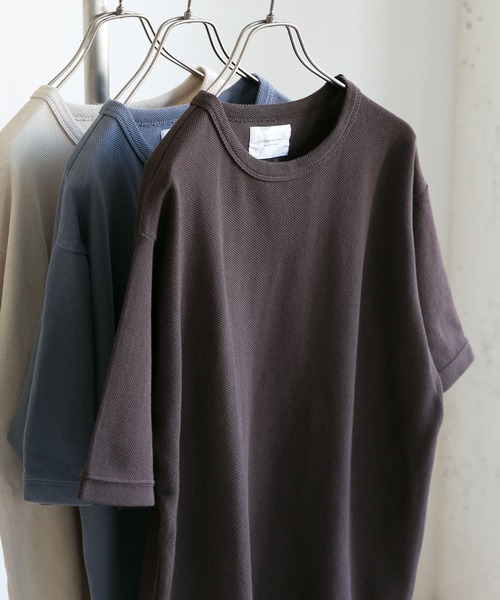 URBAN RESEARCH DOORS（アーバンリサーチドアーズ）の「鹿の子ショートスリーブTシャツ（Tシャツ/カットソー・メンズ・ブラウン/ブルー系その他/ベージュ・38/40）」の4枚目の写真