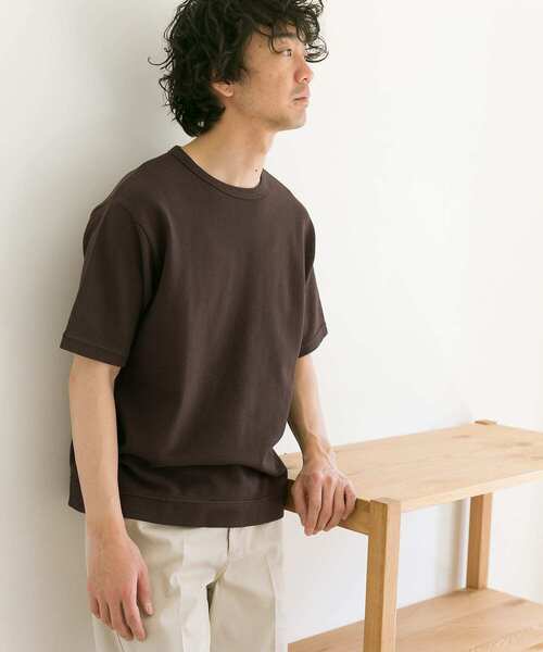 URBAN RESEARCH DOORS（アーバンリサーチドアーズ）の「鹿の子ショートスリーブTシャツ（Tシャツ/カットソー・メンズ・ブラウン/ブルー系その他/ベージュ・38/40）」の5枚目の写真