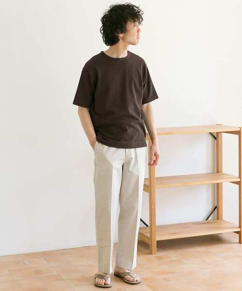 URBAN RESEARCH DOORS（アーバンリサーチドアーズ）の「鹿の子ショートスリーブTシャツ（Tシャツ/カットソー・メンズ・ブラウン/ブルー系その他/ベージュ・38/40）」の6枚目の写真