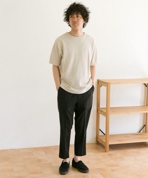 URBAN RESEARCH DOORS（アーバンリサーチドアーズ）の「鹿の子ショートスリーブTシャツ（Tシャツ/カットソー・メンズ・ブラウン/ブルー系その他/ベージュ・38/40）」の9枚目の写真