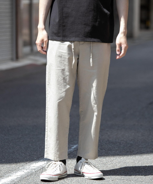 ITEMS URBANRESEARCH（アイテムズ アーバンリサーチ）の「綿麻イージーパンツ（その他パンツ・メンズ・ブルー/ベージュ/パープル/ブラック・LARGE/MEDIUM）」の3枚目の写真