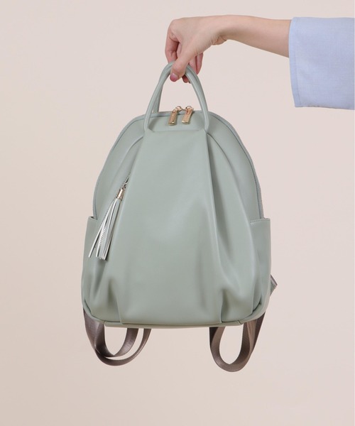 BASE（ベース）の「レディース パスケース付 リュック（バックパック/リュック・レディース・アイボリー/ベージュ/ブラック/ブルー/グリーン/ガンメタ・FREE）」の5枚目の写真