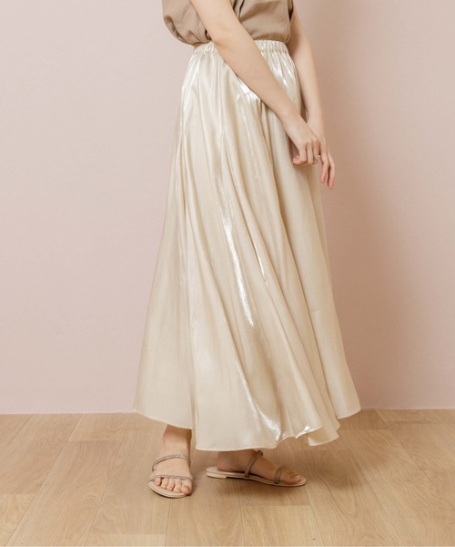 flower（フラワー）の「グロッシャーフレアスカート（スカート・レディース・アイボリー/カーキ・FREE）」の3枚目の写真