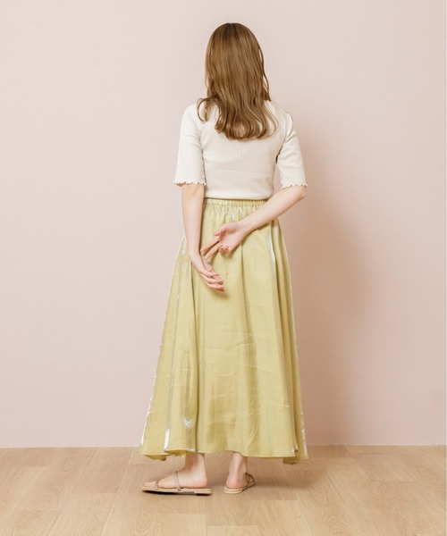 flower（フラワー）の「グロッシャーフレアスカート（スカート・レディース・アイボリー/カーキ・FREE）」の13枚目の写真