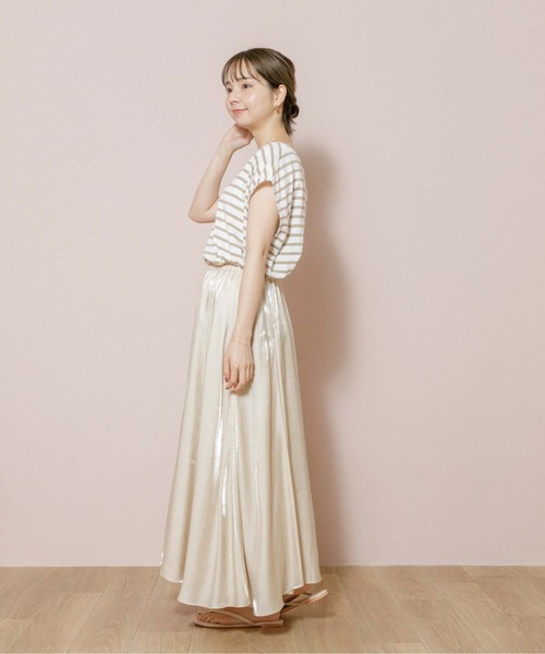 flower（フラワー）の「グロッシャーフレアスカート（スカート・レディース・アイボリー/カーキ・FREE）」の19枚目の写真