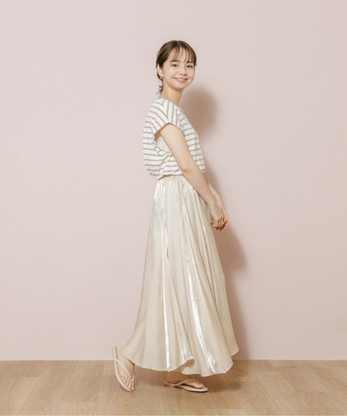 flower（フラワー）の「グロッシャーフレアスカート（スカート・レディース・アイボリー/カーキ・FREE）」の20枚目の写真